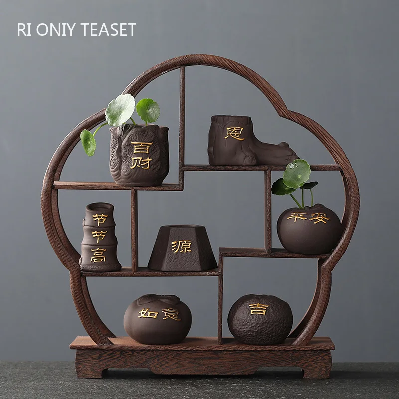 Bonsai Garden Ornaments - 크리 에이 티브 보라색 점토 차